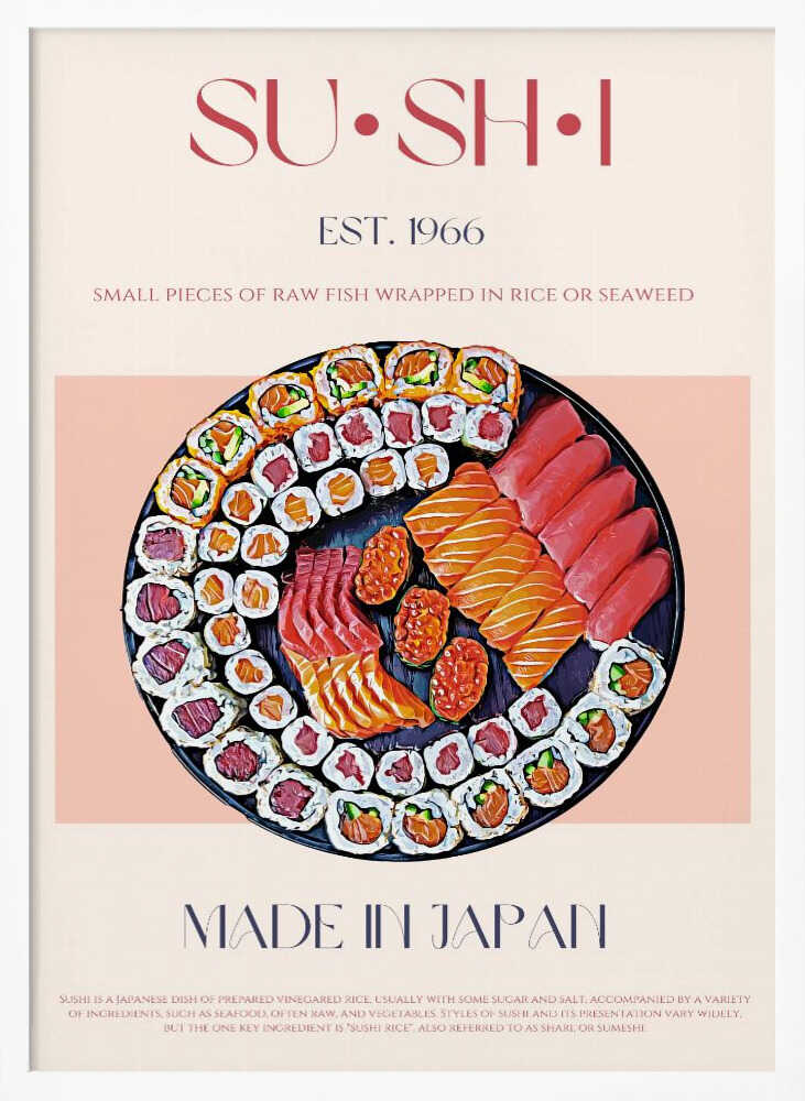 Japanese Sushi Feast Art Print UK — Japanese Minimal Wall Art — Kitchen — Wall It All Prints