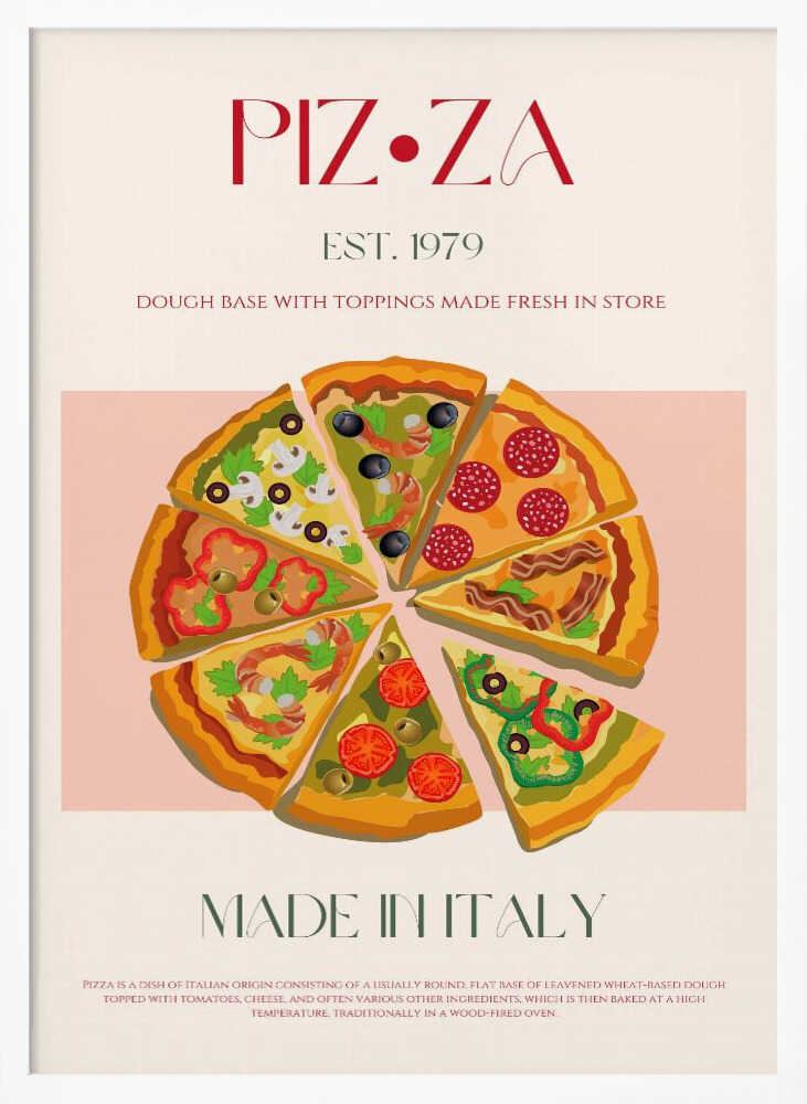 Fresh Italian Pizza Art Print UK — Abstract Vibrant Wall Art — Kitchen — Wall It All Prints
