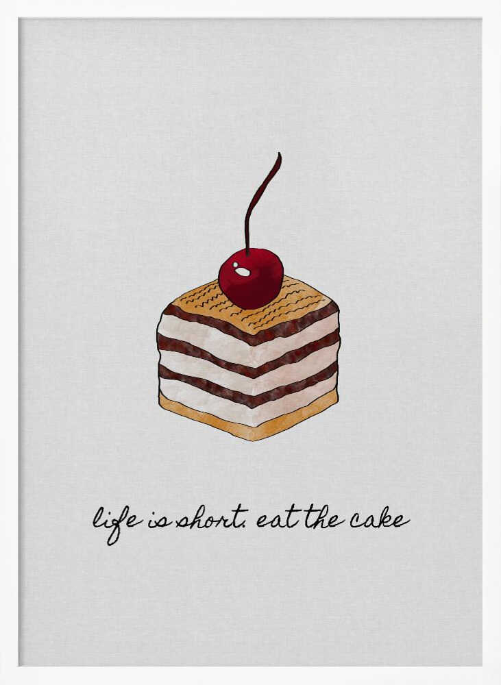 Life Is Short Cake Art Print UK — Abstract Fresh Wall Art — Kitchen — Wall It All Prints