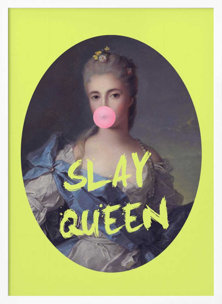 Slay Queen Bubblegum Portrait Art Print UK — Portrait Vibrant Wall Art — Living Room — Wall It All Prints