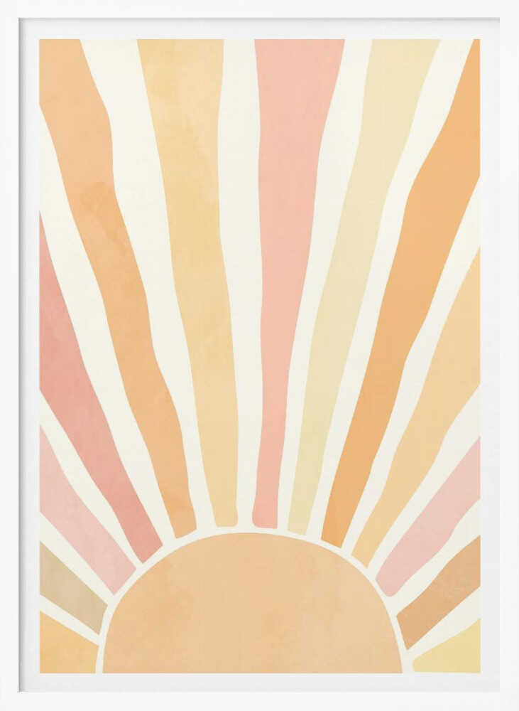 Boho Sunrise Glow Art Print UK — Abstract Vibrant Wall Art — Nursery — Wall It All Prints