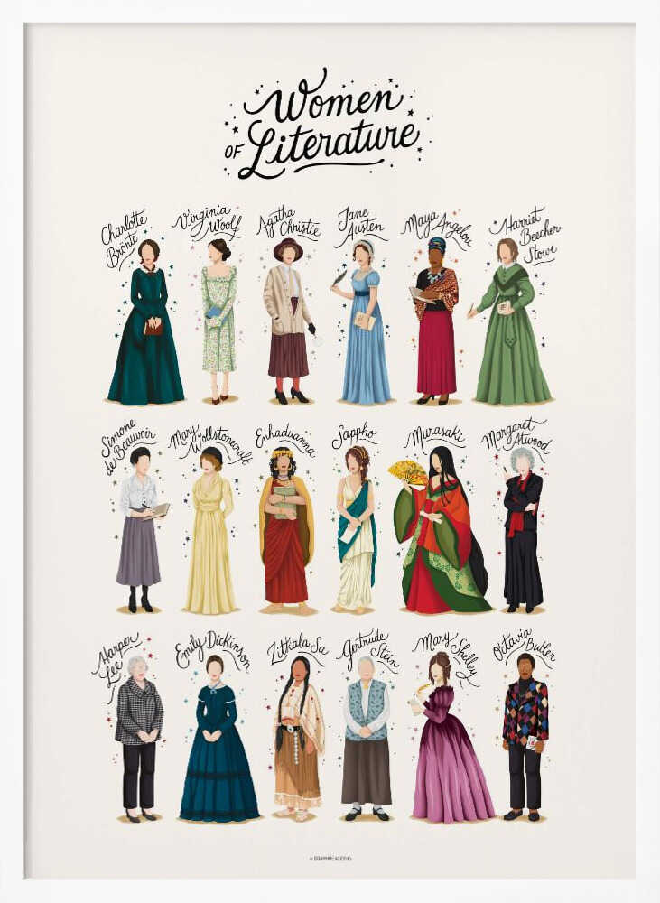 Literary Women Icons Art Print UK — Abstract Vibrant Wall Art — Living Room — Wall It All Prints