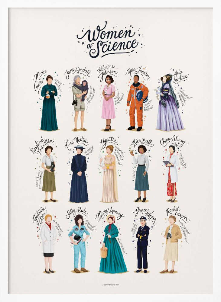 Inspiring Women in Science Art Print UK — Abstract Vibrant Wall Art — Living Room — Wall It All Prints