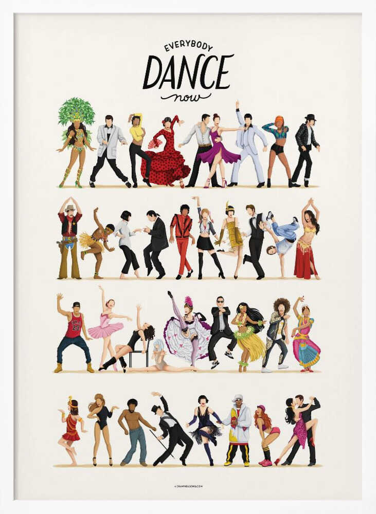 Energetic Dance Party Art Print UK — Portrait Vibrant Wall Art — Living Room — Wall It All Prints