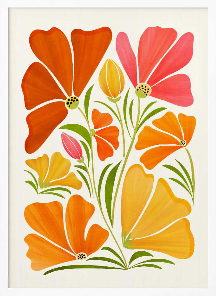 Spring Wildflowers Art Print UK — Botanical Fresh Wall Art — Living Room — Wall It All Prints