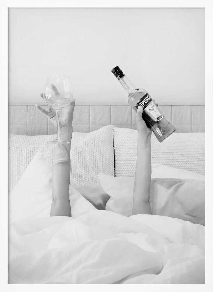 Morning Drink In Bed Art Print UK — Portrait Vibrant Wall Art — Bedroom — Wall It All Prints