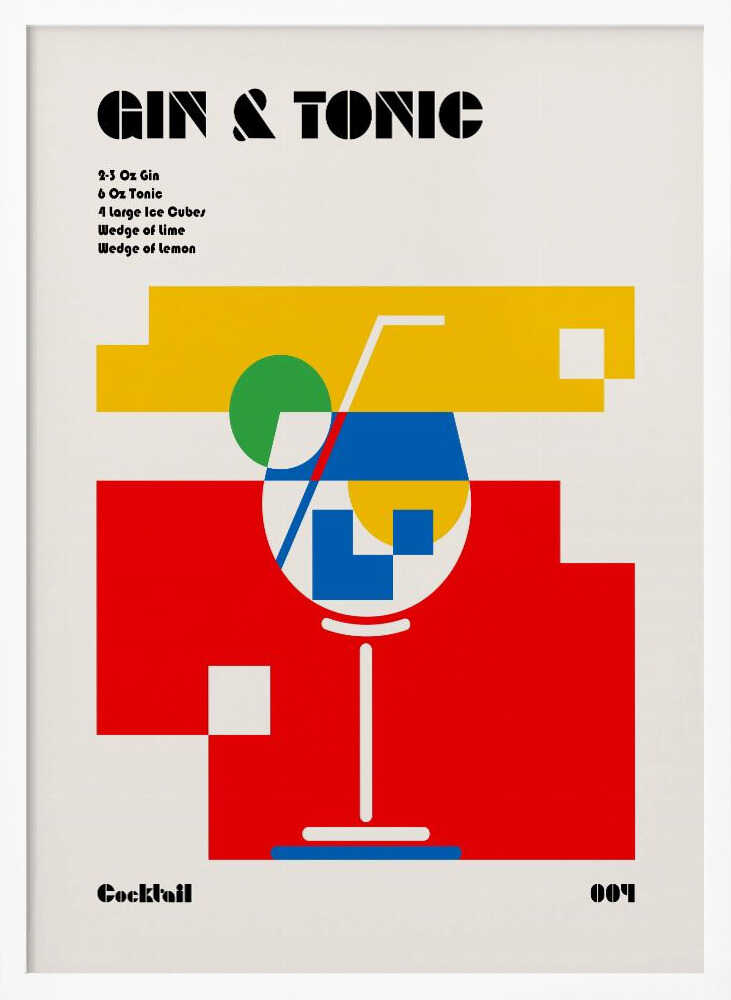Modern Gin Tonic Art Print UK — Japanese Vibrant Wall Art — Kitchen — Wall It All Prints
