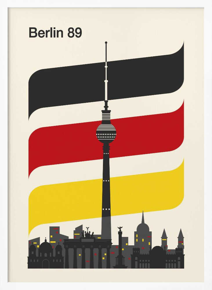 Berlin 89 German Skyline Art Print UK — Abstract Vibrant Wall Art — Living Room — Wall It All Prints