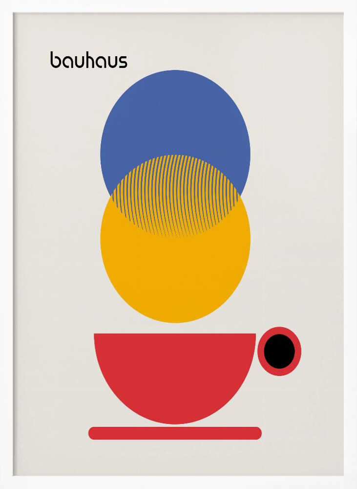 Bauhaus Coffee Circles Art Print UK — Abstract Vibrant Wall Art — Kitchen — Wall It All Prints
