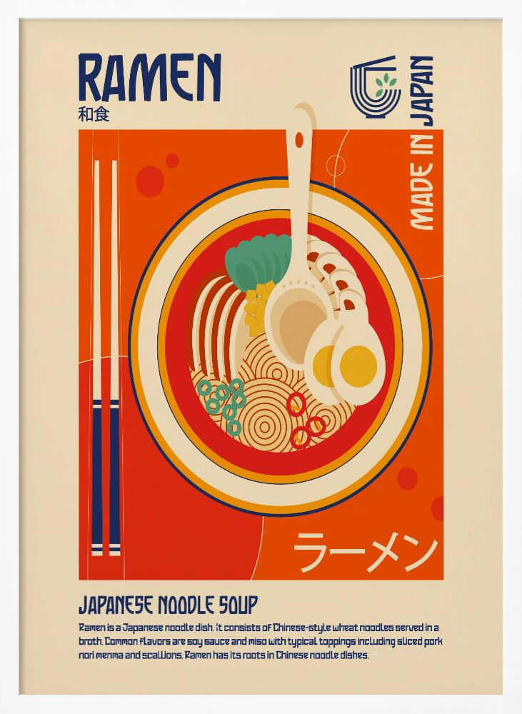 Classic Japanese Ramen Art Print UK — Japanese Vibrant Wall Art — Kitchen — Wall It All Prints