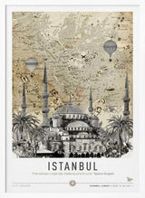 Istanbul Mosque Map Balloons Art Print UK — Abstract Vibrant Wall Art — Living Room — Wall It All Prints