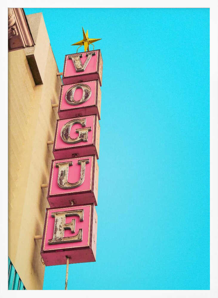 Vogue Theatre Sign in Hollywood Art Print UK — Vintage Vibrant Wall Art — Living Room — Wall It All Prints