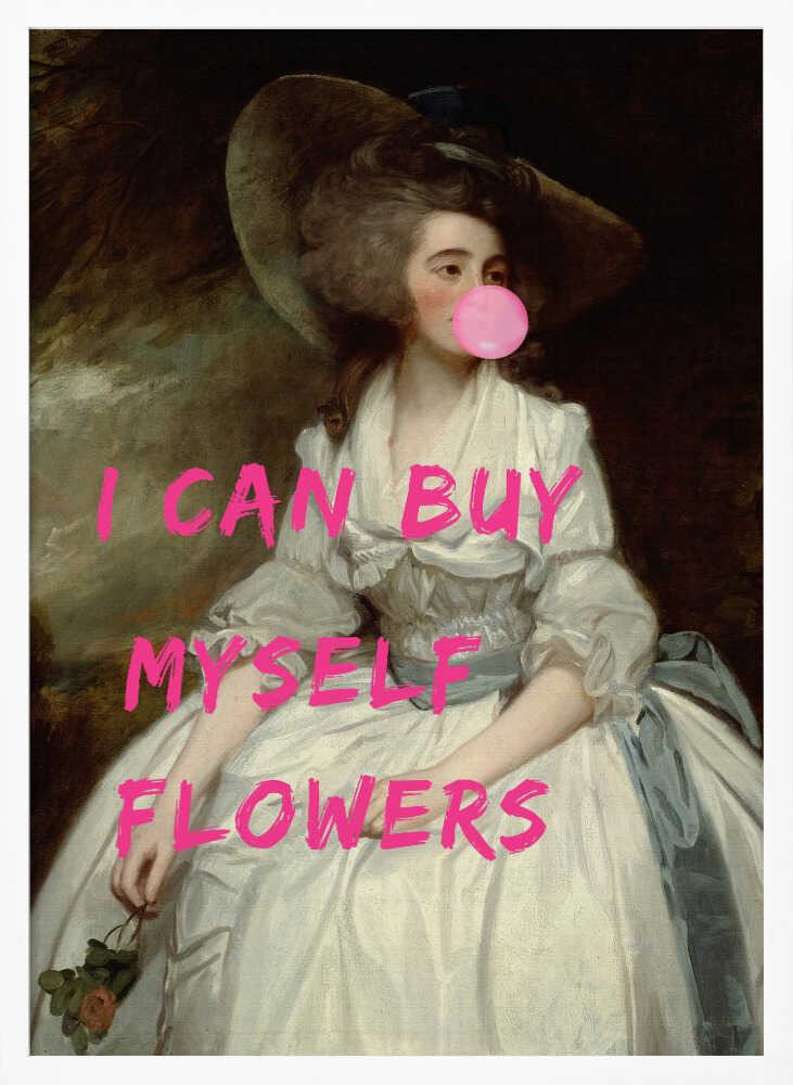 Pink Bubble Gum Portrait Art Print UK — Botanical Minimal Wall Art — Living Room — Wall It All Prints