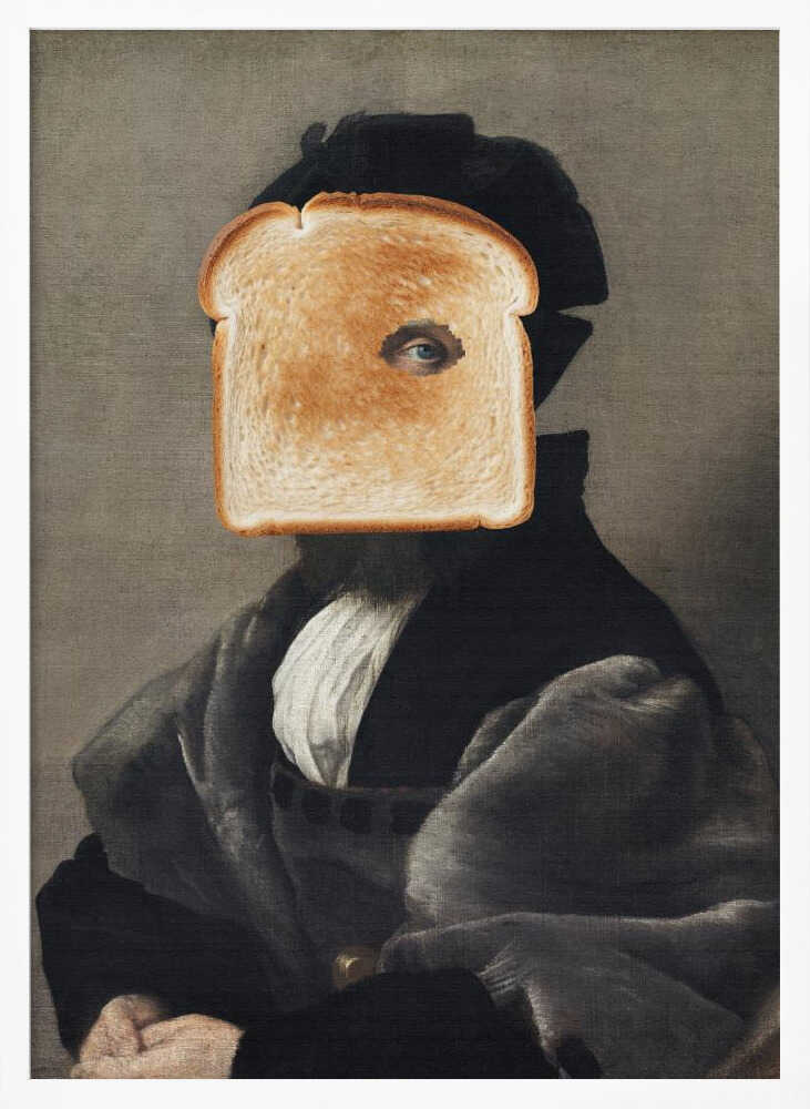 Surreal Toast Portrait Art Print UK — Portrait Minimal Wall Art — Kitchen — Wall It All Prints