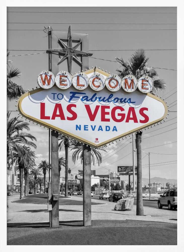 Fabulous Las Vegas Welcome Sign Art Print UK — City Dark Wall Art — Living Room — Wall It All Prints
