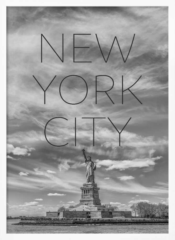 Majestic New York Liberty Art Print UK — Abstract Dark Wall Art — Office — Wall It All Prints