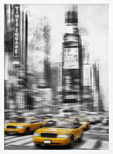 Times Square Taxis Art Print UK — Abstract Vibrant Wall Art — Living Room — Wall It All Prints