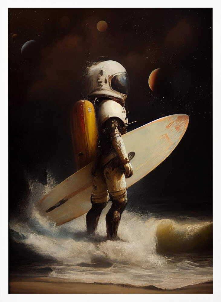 My Space Surfing Day Art Print UK — Portrait Vibrant Wall Art — Bathroom — Wall It All Prints