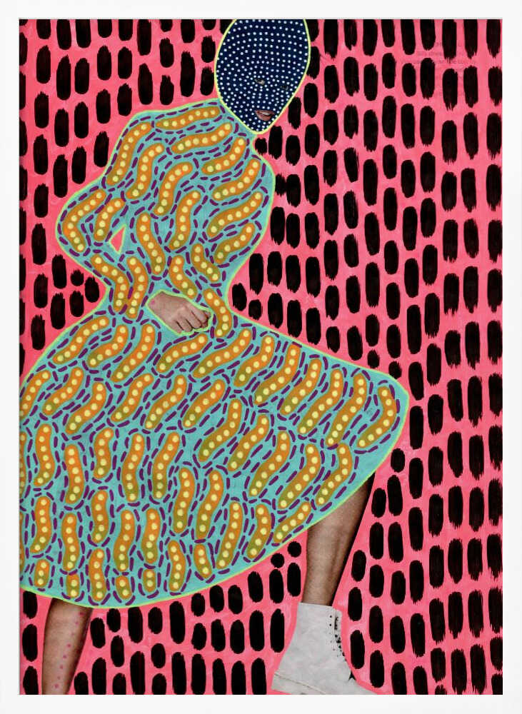 Vibrant Masked Woman Art Print UK — Abstract Vibrant Wall Art — Living Room — Wall It All Prints