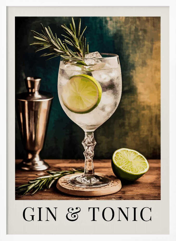 Elegant Gin and Tonic Art Print UK — Vintage Calm Wall Art — Kitchen — Wall It All Prints