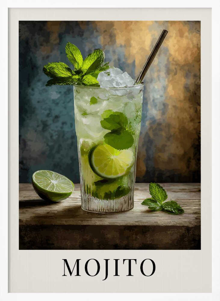 Refreshing Lime Mojito Art Print UK — Vintage Calm Wall Art — Kitchen — Wall It All Prints