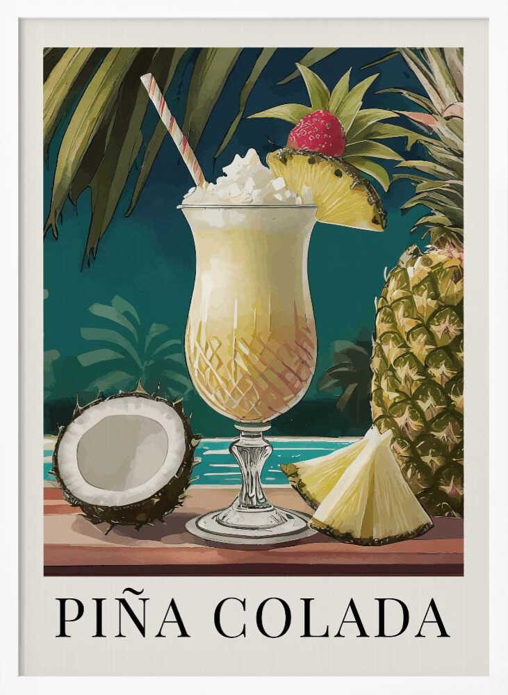 Piña Colada Summer Art Print UK — Botanical Calm Wall Art — Kitchen — Wall It All Prints