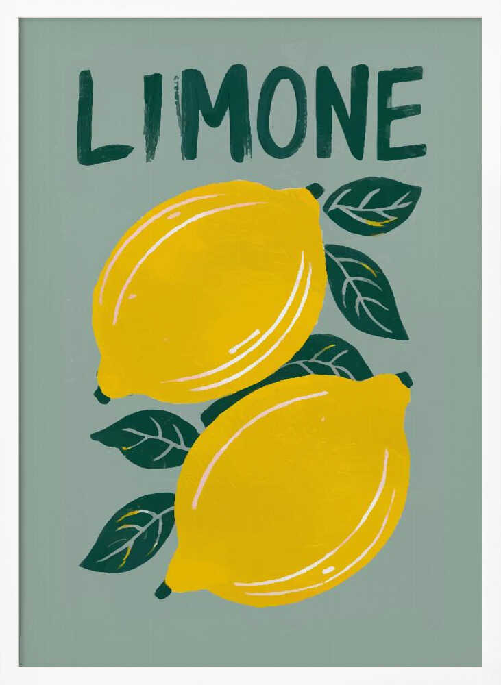Zesty Limone Lemons Art Print UK — Abstract Vibrant Wall Art — Kitchen — Wall It All Prints