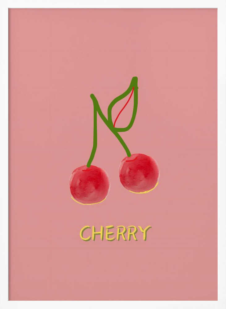 Sweet Red Cherries Art Print UK — Abstract Vibrant Wall Art — Kitchen — Wall It All Prints