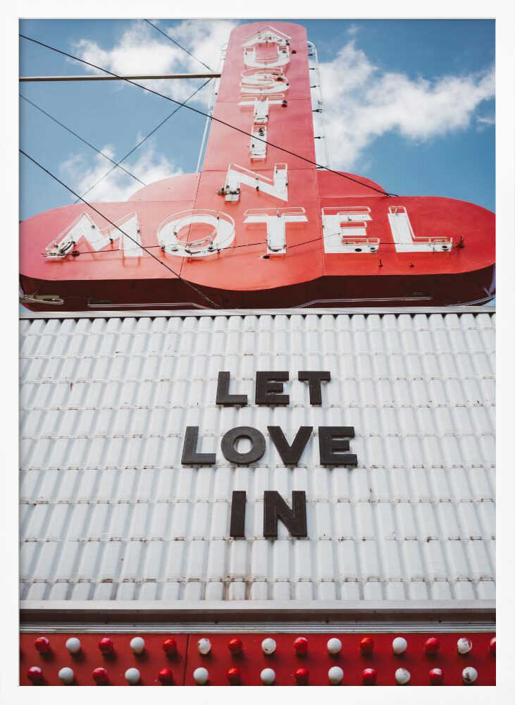 Retro Motel Love Sign Art Print UK — Portrait Vibrant Wall Art — Living Room — Wall It All Prints