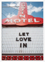 Retro Motel Love Sign Art Print UK — Portrait Vibrant Wall Art — Living Room — Wall It All Prints