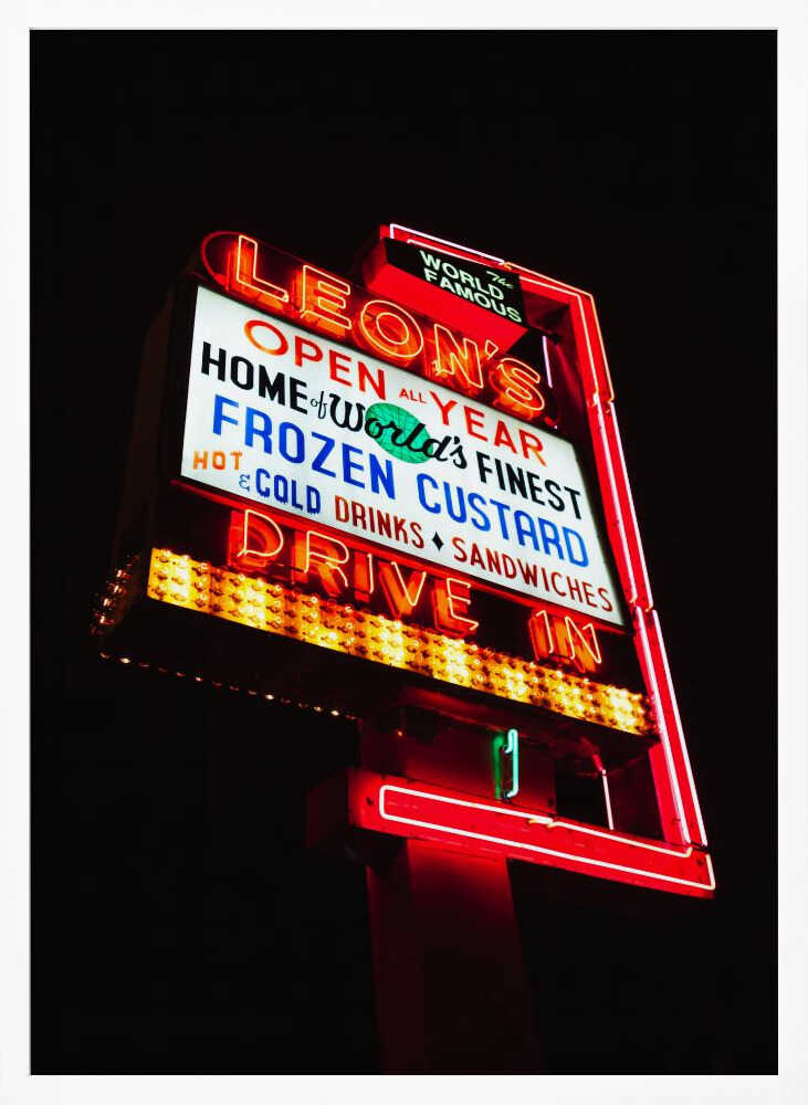Retro Neon Drive In Art Print UK — Japanese Vibrant Wall Art — Living Room — Wall It All Prints