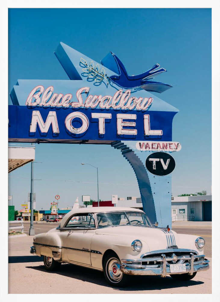 Route 66 Motel Classic Art Print UK — Portrait Vibrant Wall Art — Living Room — Wall It All Prints