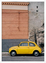 Yellow Vintage Street Car Art Print UK — Portrait Vibrant Wall Art — Living Room — Wall It All Prints
