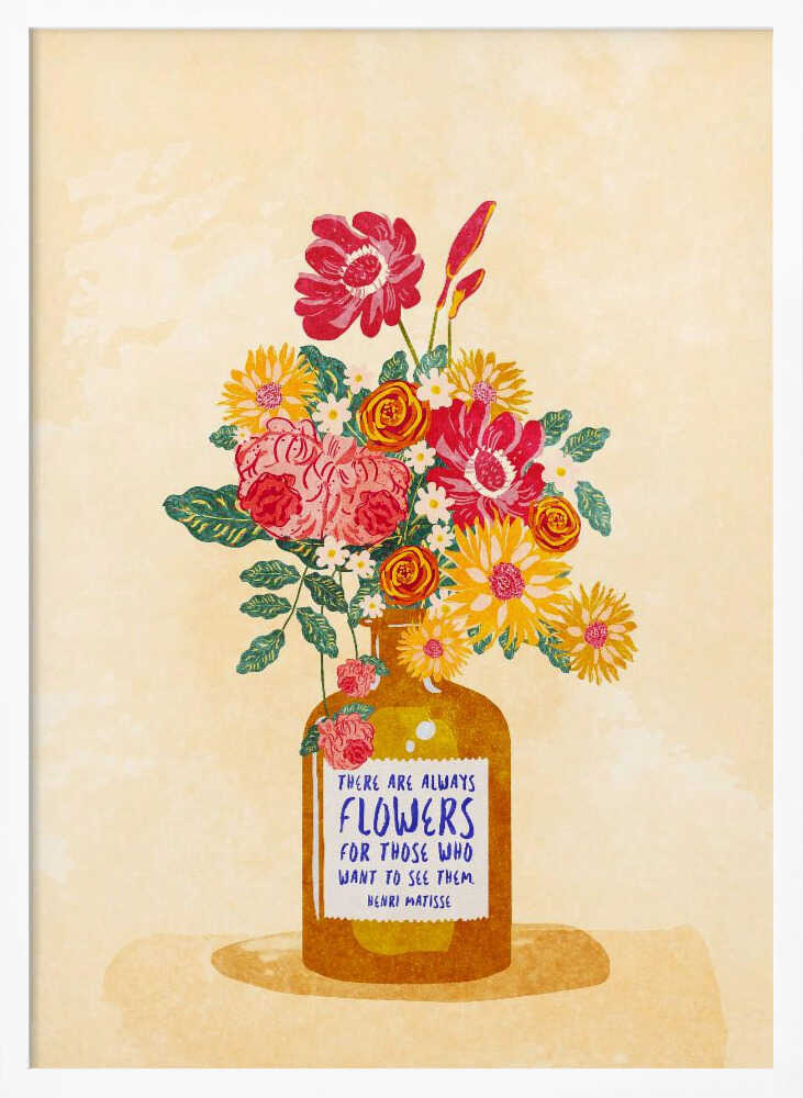 Always flowers Art Print UK — Botanical Vibrant Wall Art — Living Room — Wall It All Prints