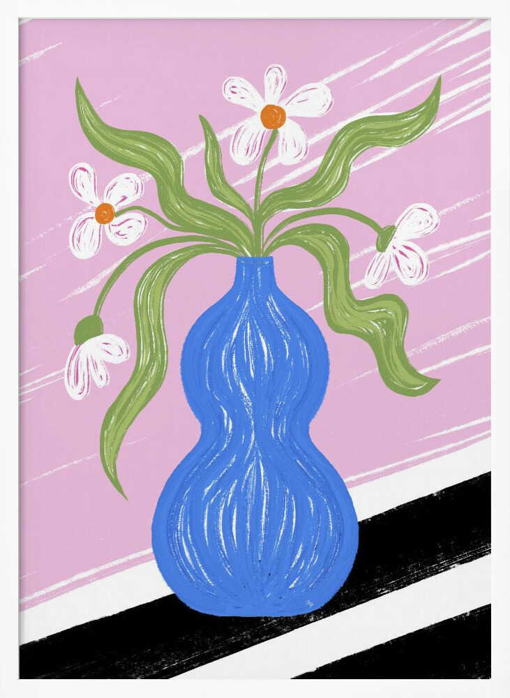 Abstract Floral Vase Art Print UK — Botanical Vibrant Wall Art — Kitchen — Wall It All Prints