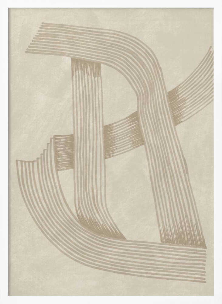 Woven Beige Lines Art Print UK — Abstract Minimal Wall Art — Office — Wall It All Prints