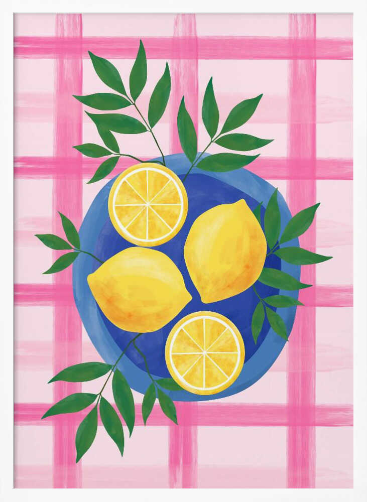 Fresh Lemons Blue Plate