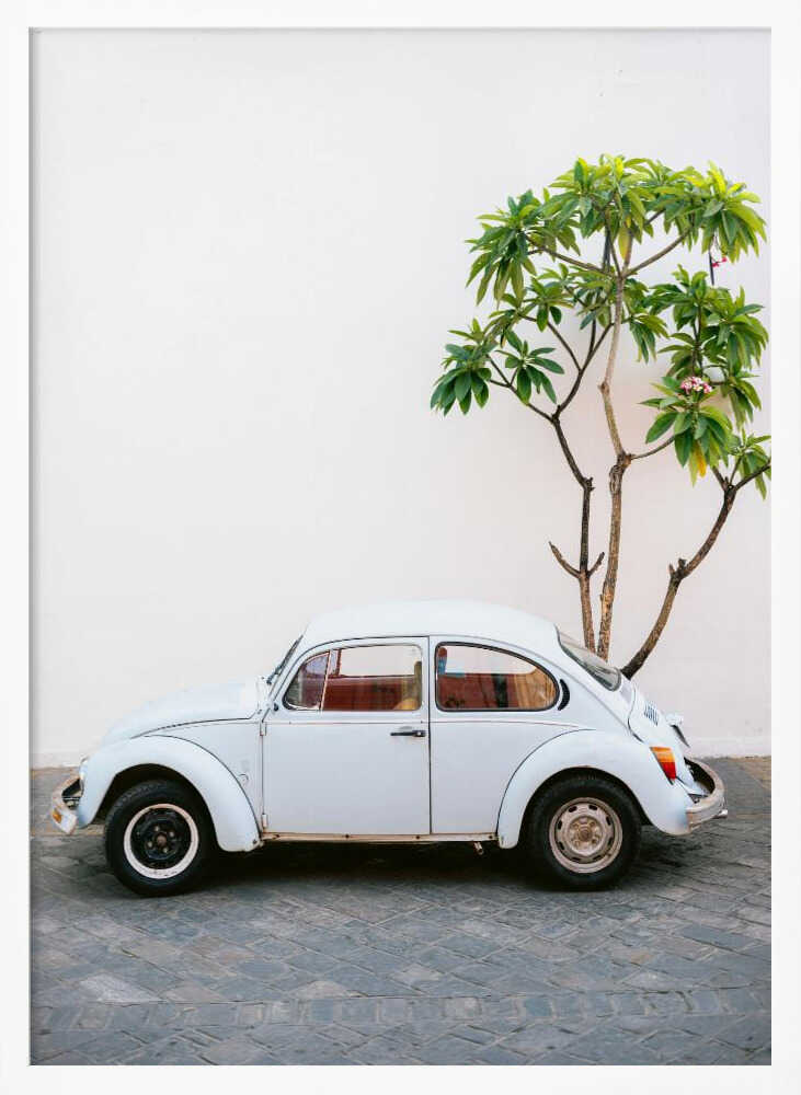 Pastel Volskwagen Beetle in the streets of Oaxaca Mexico Art Print UK — Abstract Vibrant Wall Art — Office — Wall It All...