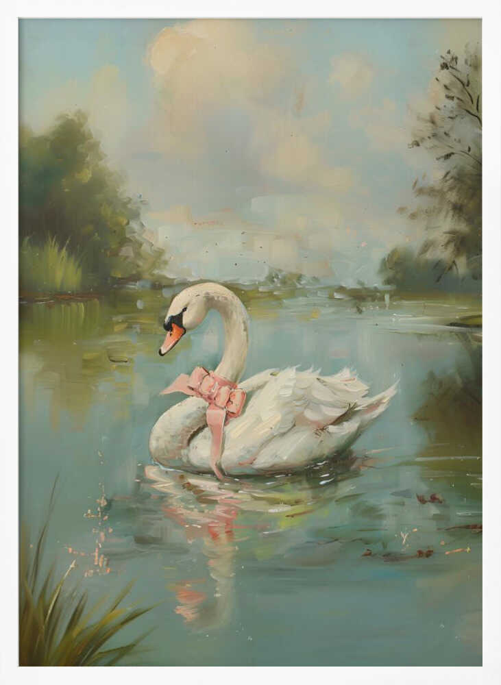 Vintage Swan Coquette Art Print UK — Abstract Vibrant Wall Art — Living Room — Wall It All Prints