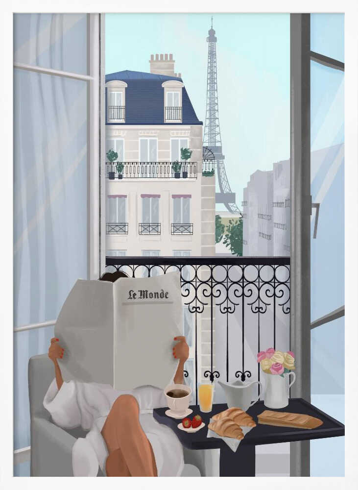 Paris Balcony Art Print UK — Portrait Vibrant Wall Art — Kitchen — Wall It All Prints