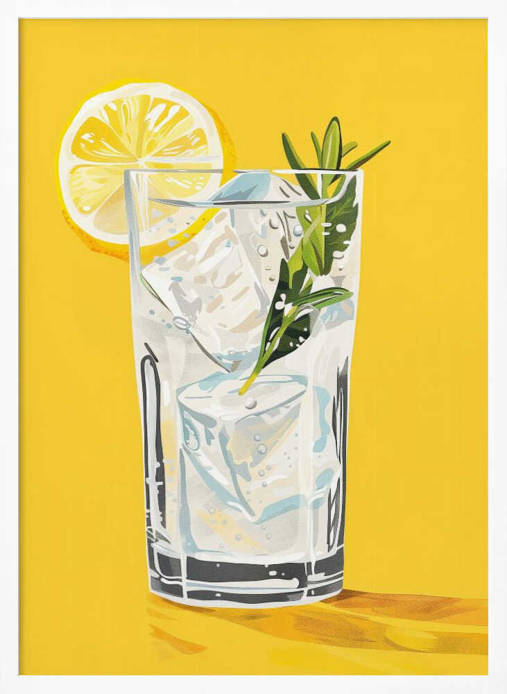Lemon Rosemary Refresher Art Print UK — Vintage Calm Wall Art — Kitchen — Wall It All Prints
