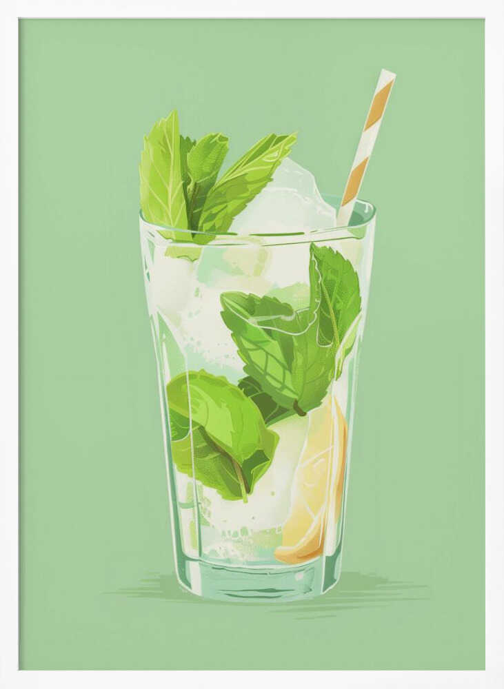 Fresh Mojito Cocktail Art Print UK — Botanical Calm Wall Art — Kitchen — Wall It All Prints