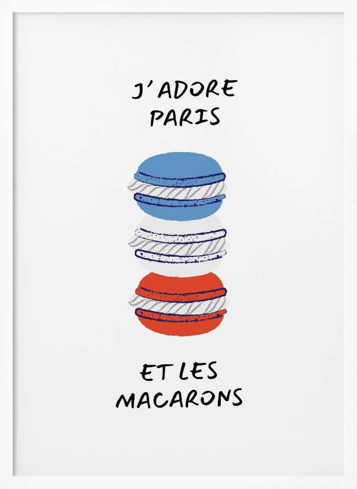 J'adore Paris Macarons Art Print UK — Food Vibrant Wall Art — Kitchen — Wall It All Prints
