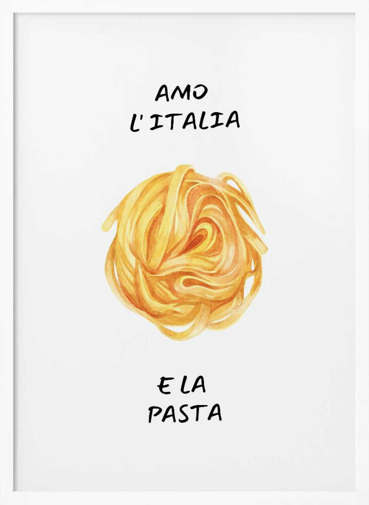 Love Italy Pasta Art Print UK — Abstract Fresh Wall Art — Kitchen — Wall It All Prints