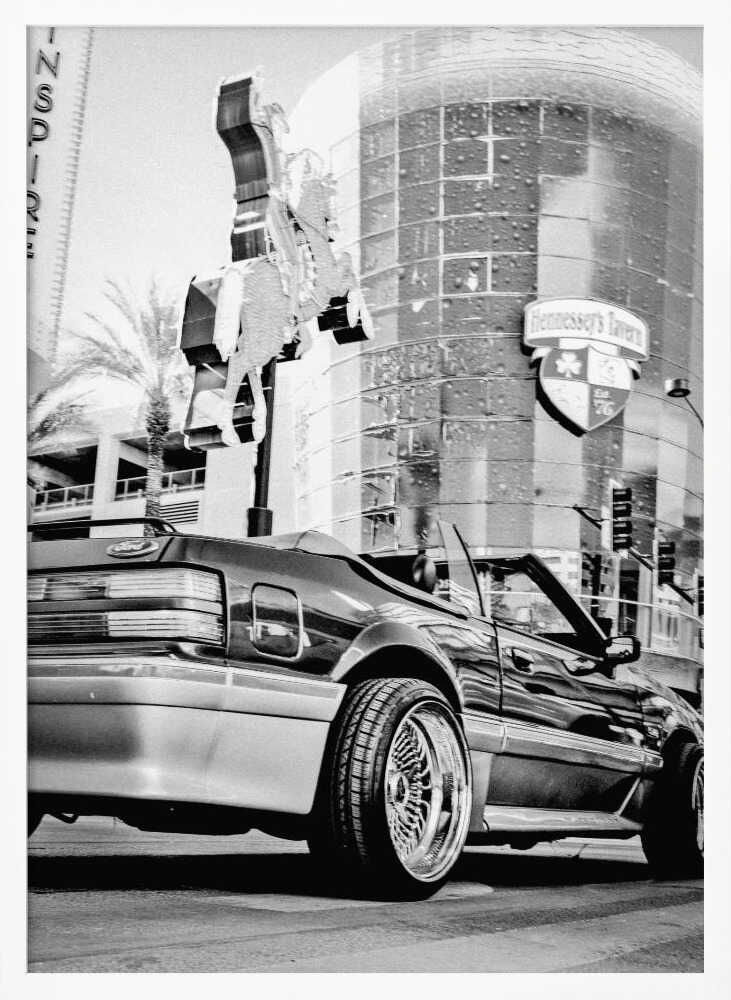 Custom Mustang Convertible Art Print UK — Vintage Dark Wall Art — Living Room — Wall It All Prints