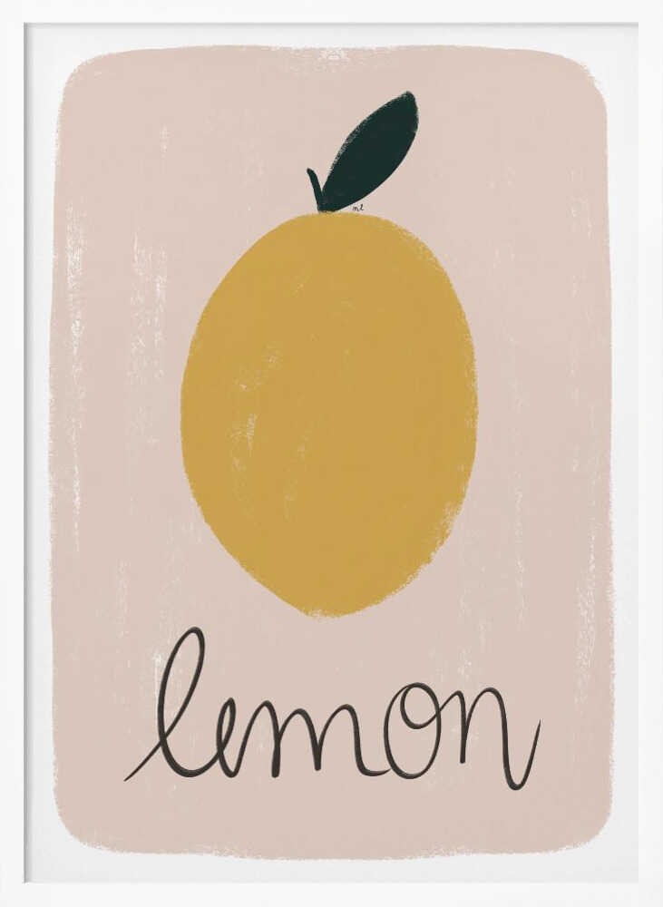 Yellow Lemon Drawing Art Print UK — Botanical Vibrant Wall Art — Kitchen — Wall It All Prints