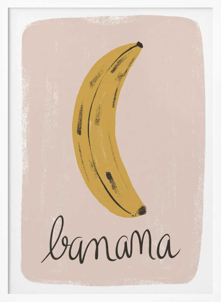 Simple Banana Illustration Art Print UK — Botanical Vibrant Wall Art — Kitchen — Wall It All Prints