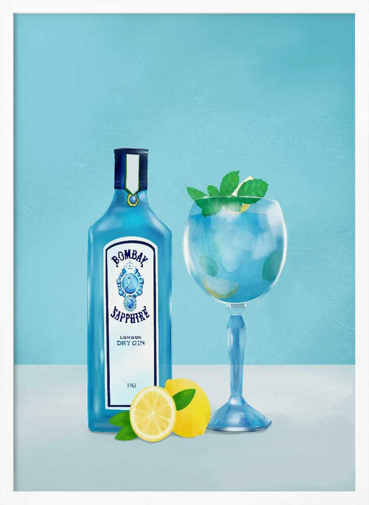 Gin Cocktail Art Print UK — Food Vibrant Wall Art — Kitchen — Wall It All Prints
