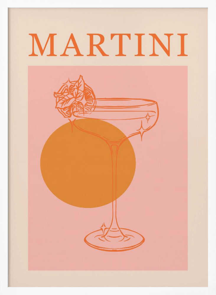 Retro Martini Cocktail Art Print UK — Abstract Minimal Wall Art — Office — Wall It All Prints