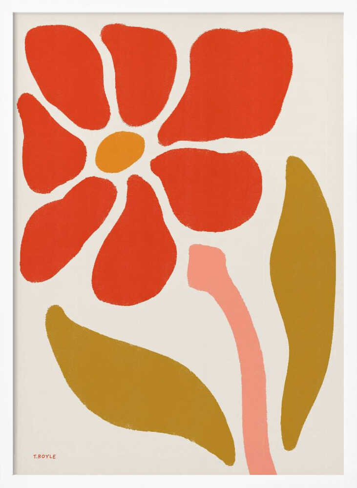 Colorful Retro Flower Art Print UK — Botanical Minimal Wall Art — Office — Wall It All Prints